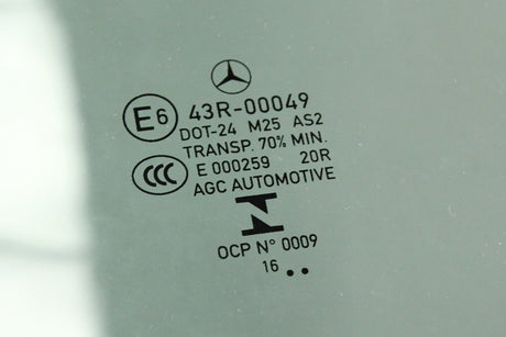 Mercedes-Benz C-Class door window glass (front, left) A2057250310