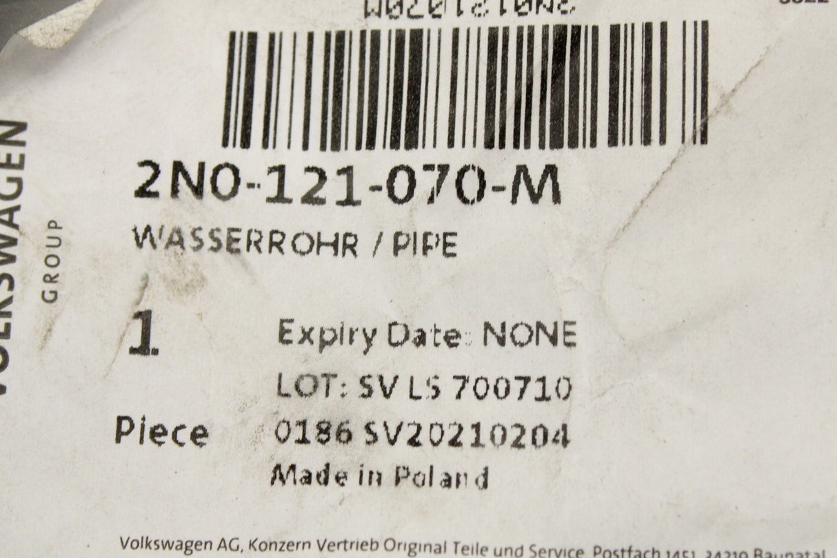 VW Crafter 2017-on 2.0TDI coolant pipe 2N0121070M