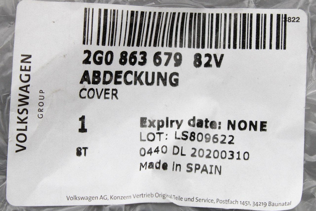 VW Polo AW 2018-on rear boot lip insert trim 2G0863679 82V