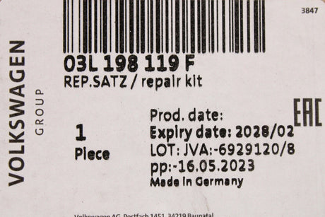 VW Audi Skoda SEAT 1.6 2.0 TDI timing belt cambelt kit 03L198119F