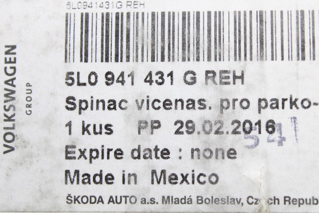 Skoda Yeti 2010- Headlight switch with front and rear fogs 5L0941431GREH