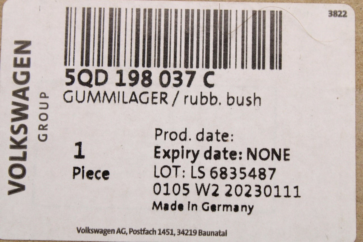 VW e-Golf 2014-21 front subframe engine mount bushes 5QD198037C