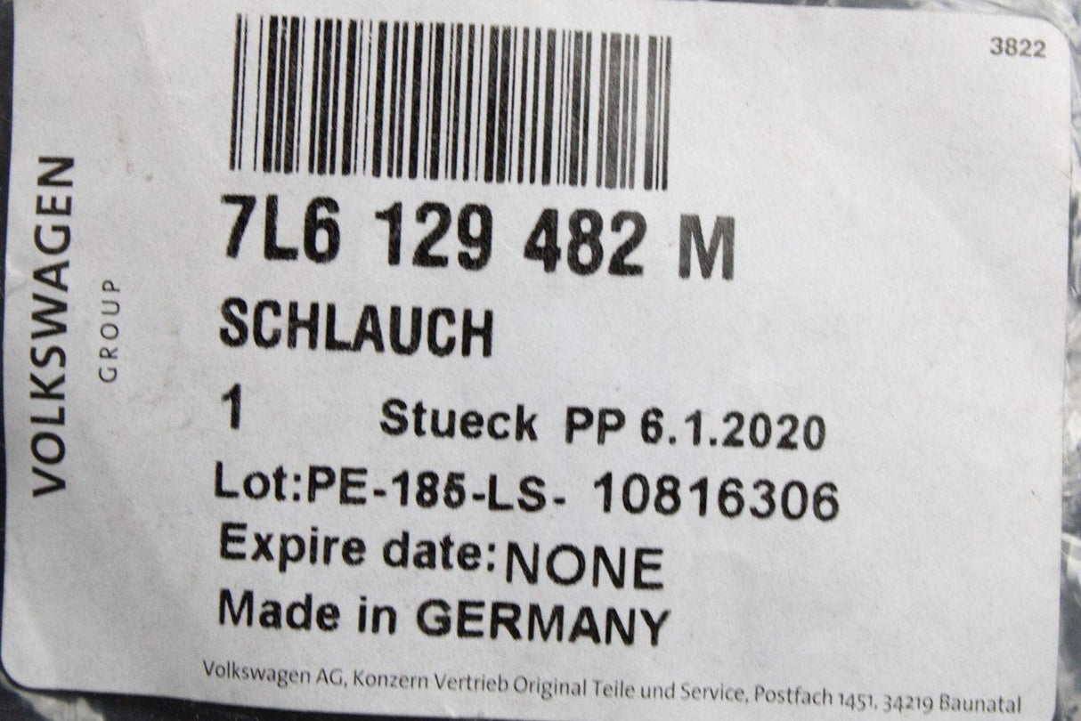 VW Touareg 03-07 turbo pressure converter vacuum hose 2.5 TDI 7L6129482M