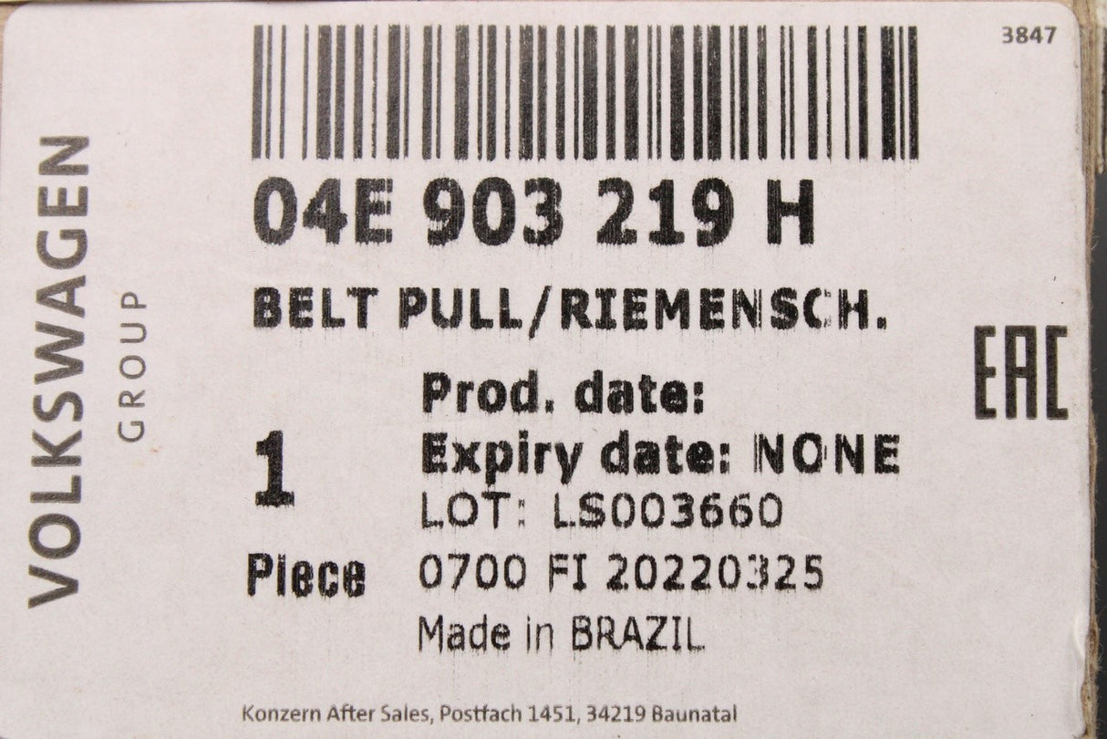 VW Audi Skoda SEAT alternator belt pulley 04E903219H