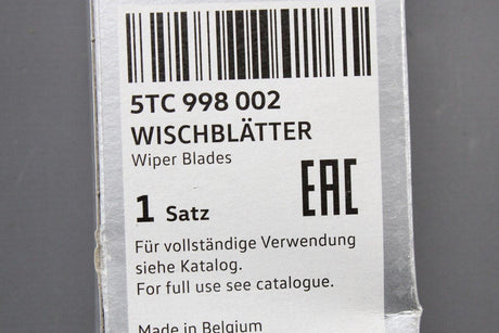 VW Touran 2016-on aero wiper blades set RHD (front) 5TC998002