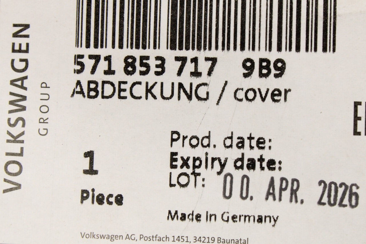 VW Tiguan 2024-on front wheel arch trim cover (left) 571853717 9B9