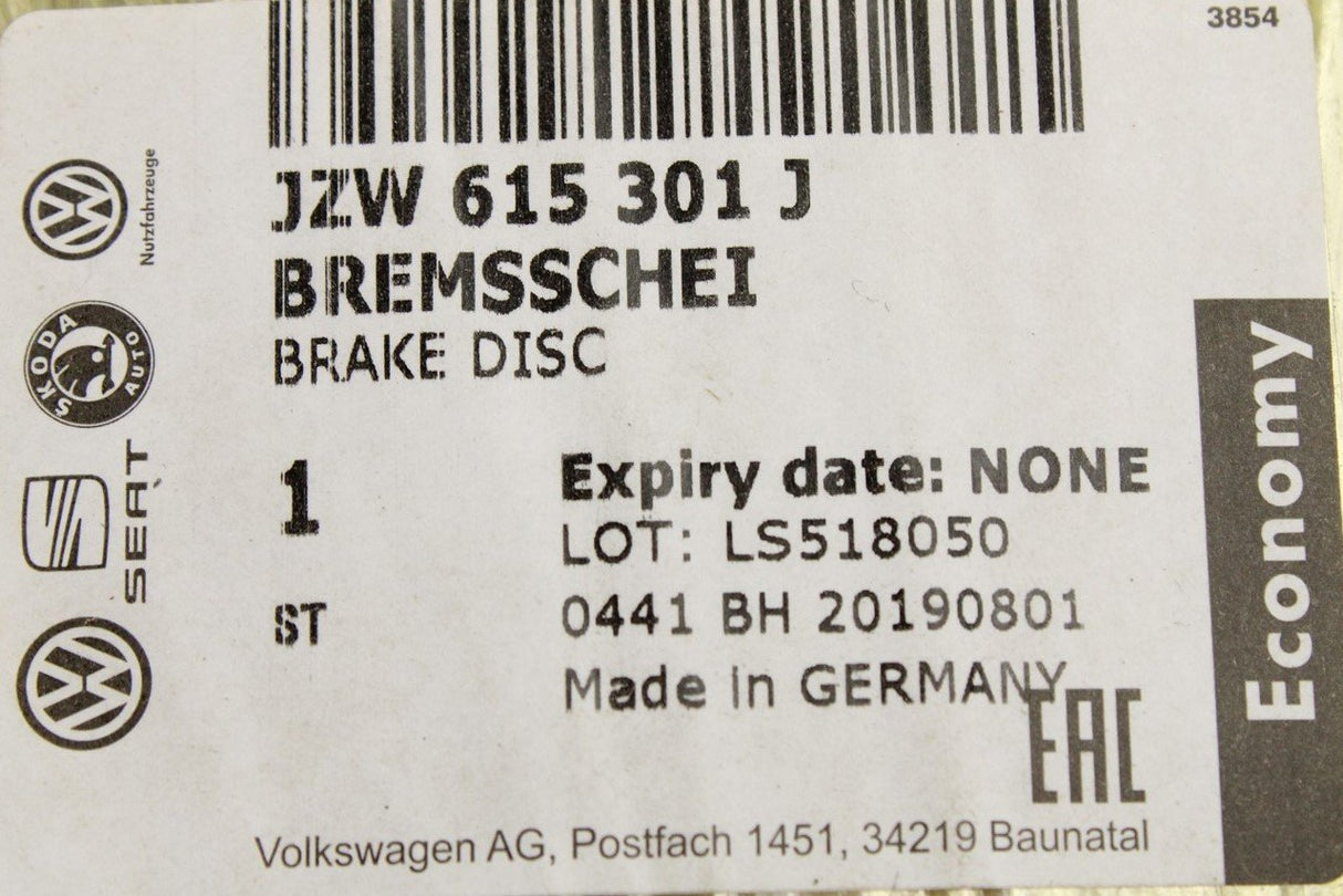 VW Golf MK5 MK6 MK7 Leon Octavia Front brake discs 288x25 JZW615301J
