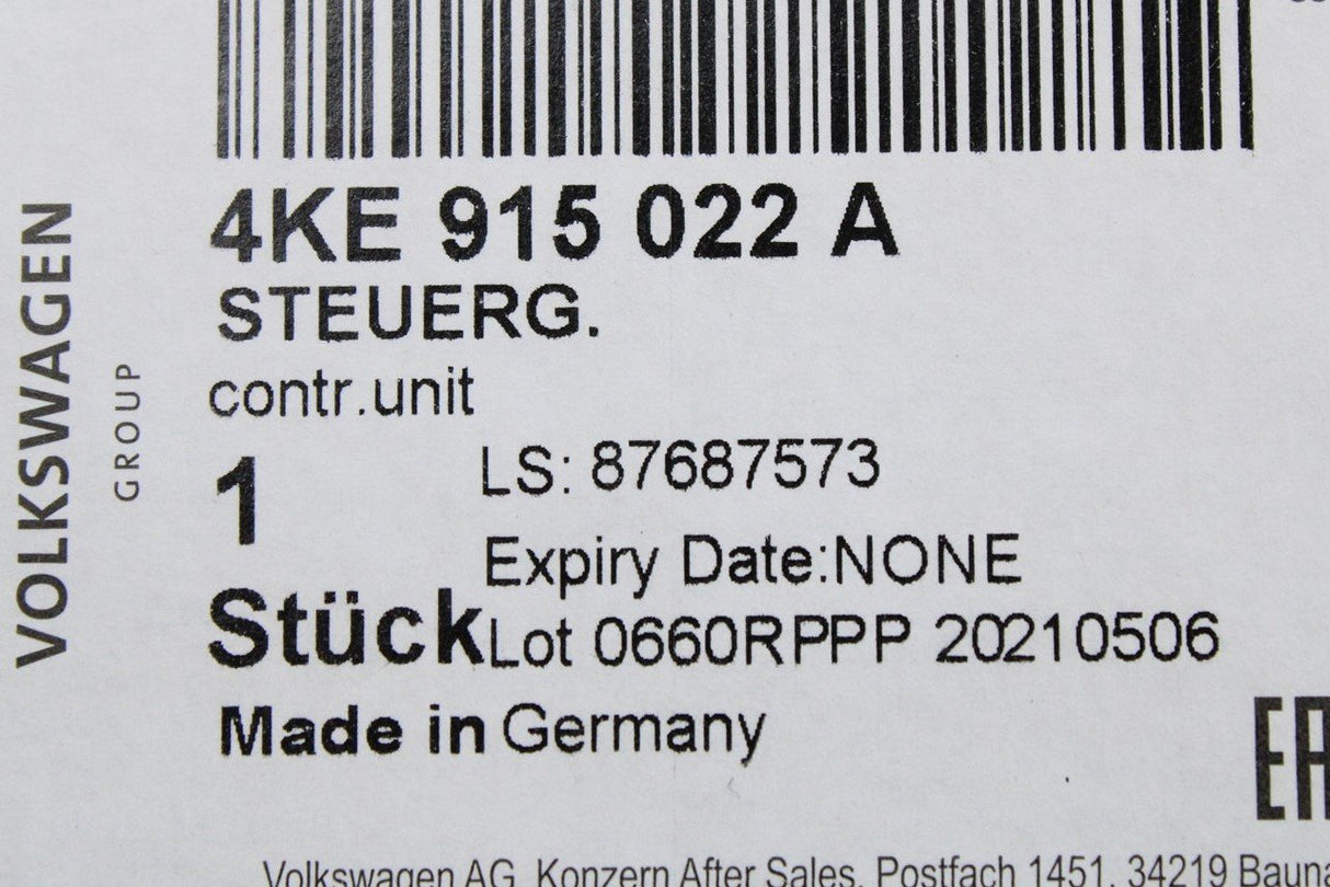 Audi e-tron 19-on control unit for battery module monitoring 4KE915022A