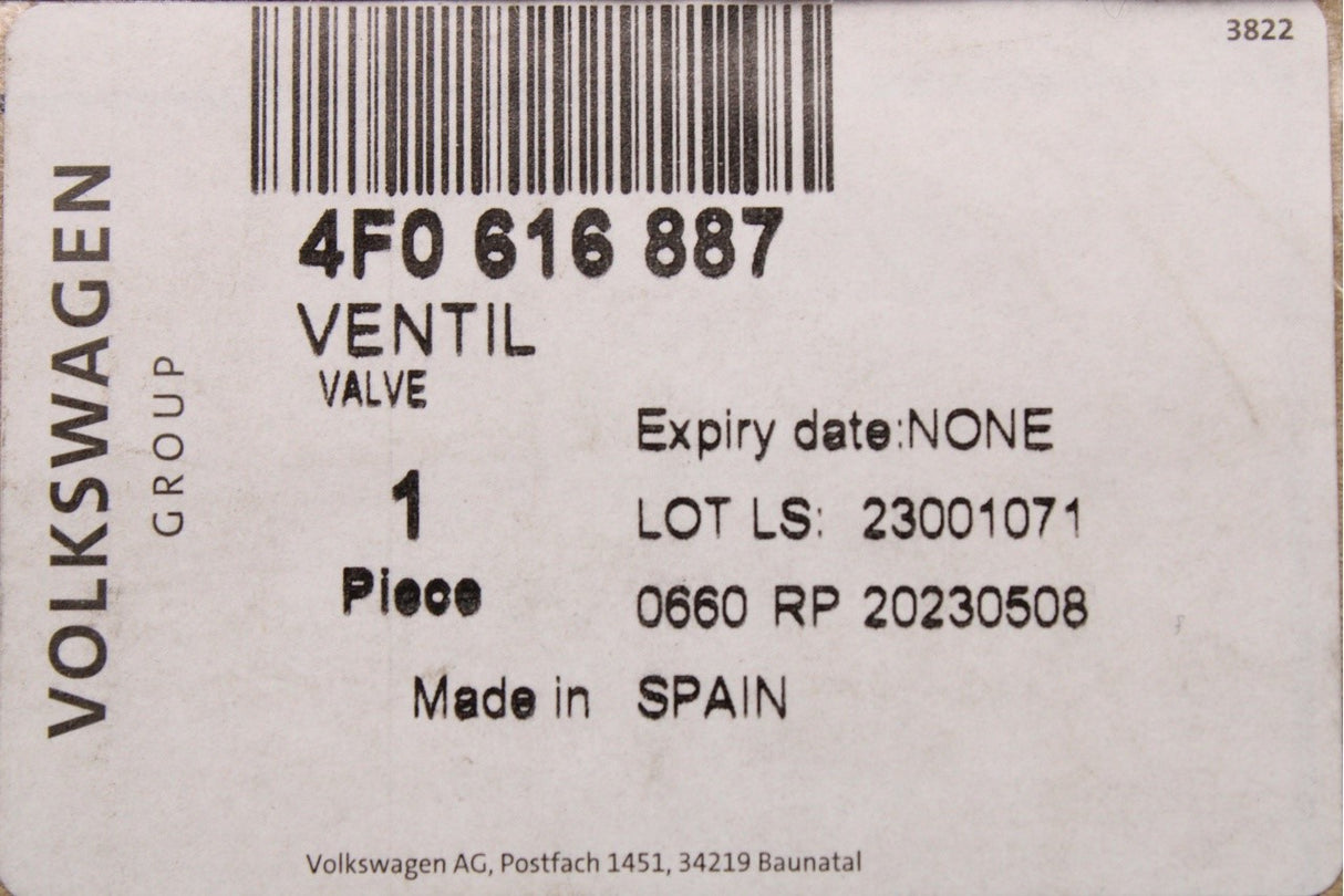 Audi RS6 2008-2011 variable damping central valve 4F0616887