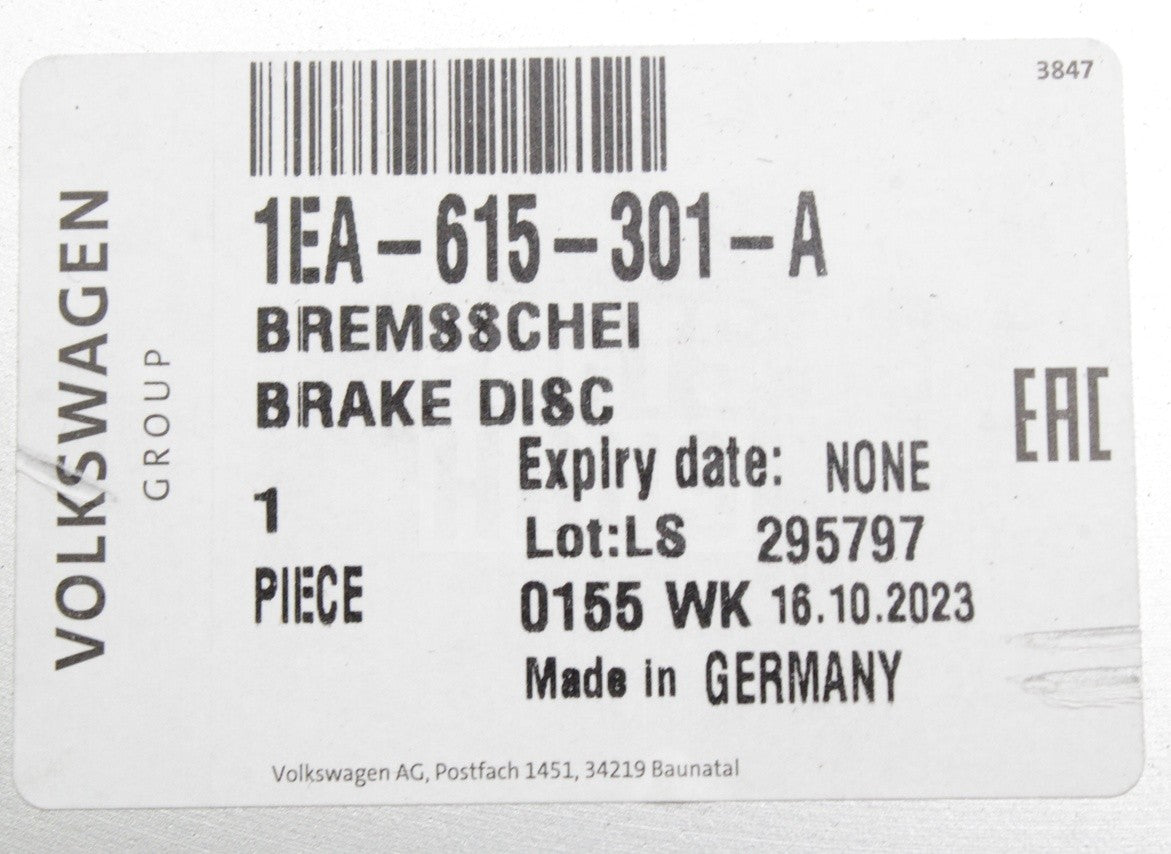 VW ID.3 Audi Q4 e-tron Skoda CUPRA front brake discs (x2) 1EA615301A