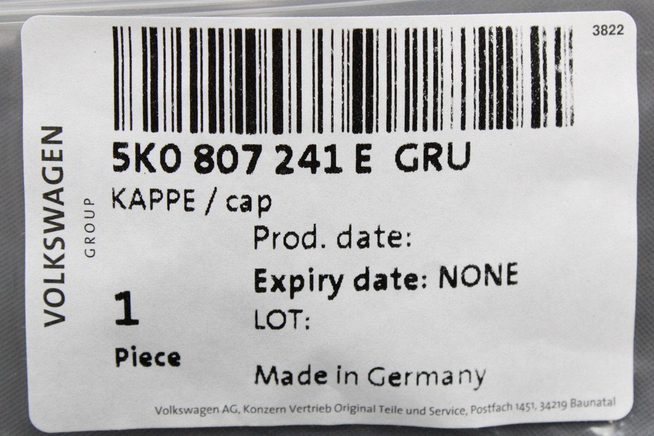 VW Golf MK6 front bumper towing eye cover trim (primed) 5K0807241E