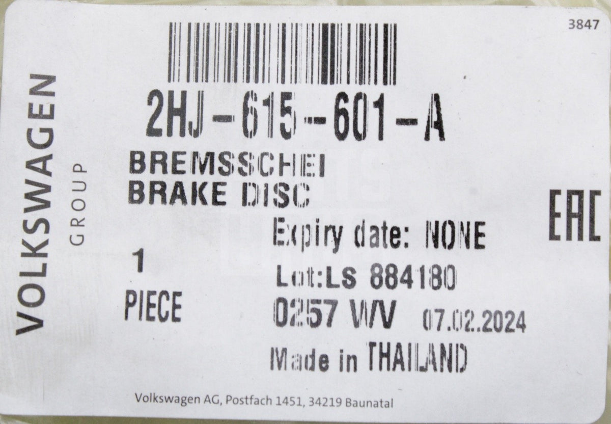 VW Amarok 2023-on front brake discs (x2) 2HJ615601A