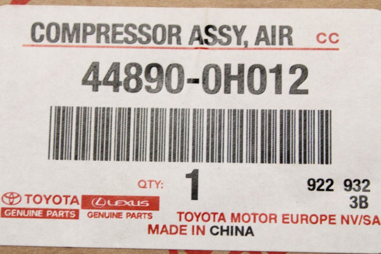 Toyota Aygo 2014-on tyre inflator air compressor 12v 44890-0H012
