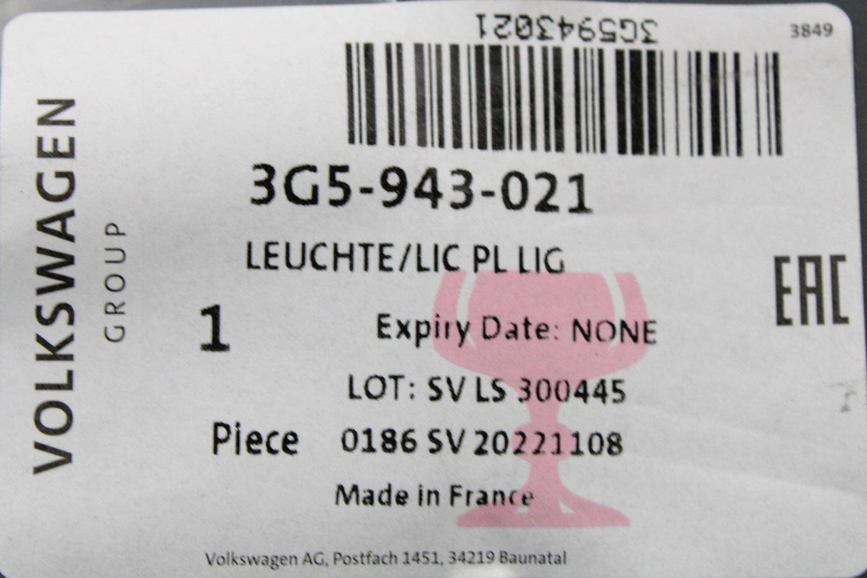 VW Golf Up! Arteon Audi Q8 SEAT Leon number plate light (LED) 3G5943021