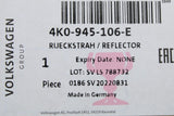 Audi A6 C8 2019-on rear bumper reflector lens (right, outer) 4K0945106E