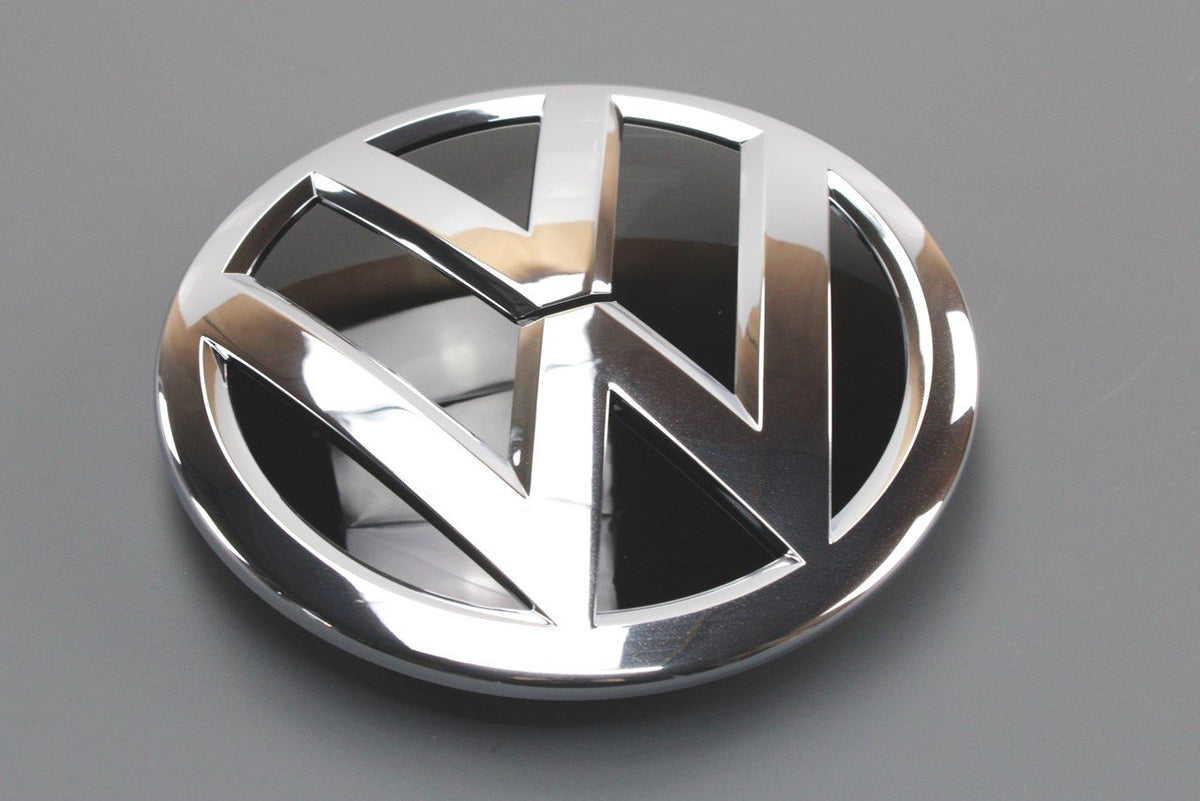 VW Touareg 15-18 Up! 17-on front VW badge emblem (150MM) 7P6853601D FOD, view 1