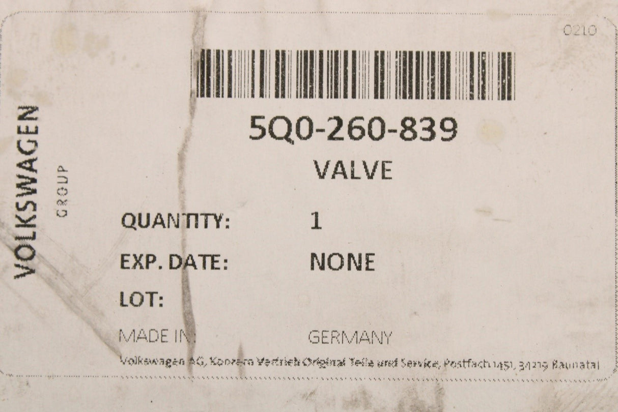 VW Audi Skoda SEAT CUPRA a/c compressor regulating valve 5Q0260839