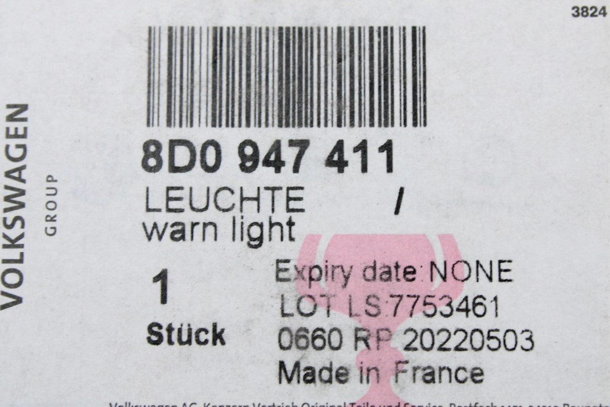 Audi Q7 RS4 RS6 Skoda Fabia SEAT Exeo door warning light (red) 8D0947411