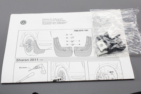 VW Sharan 2011-onwards rear accessory mud flaps set 7N0075101