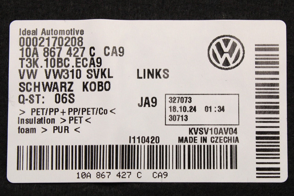 VW ID.3 20-on CUPRA Born 22-on interior boot trim (left) 10A867427C CA9
