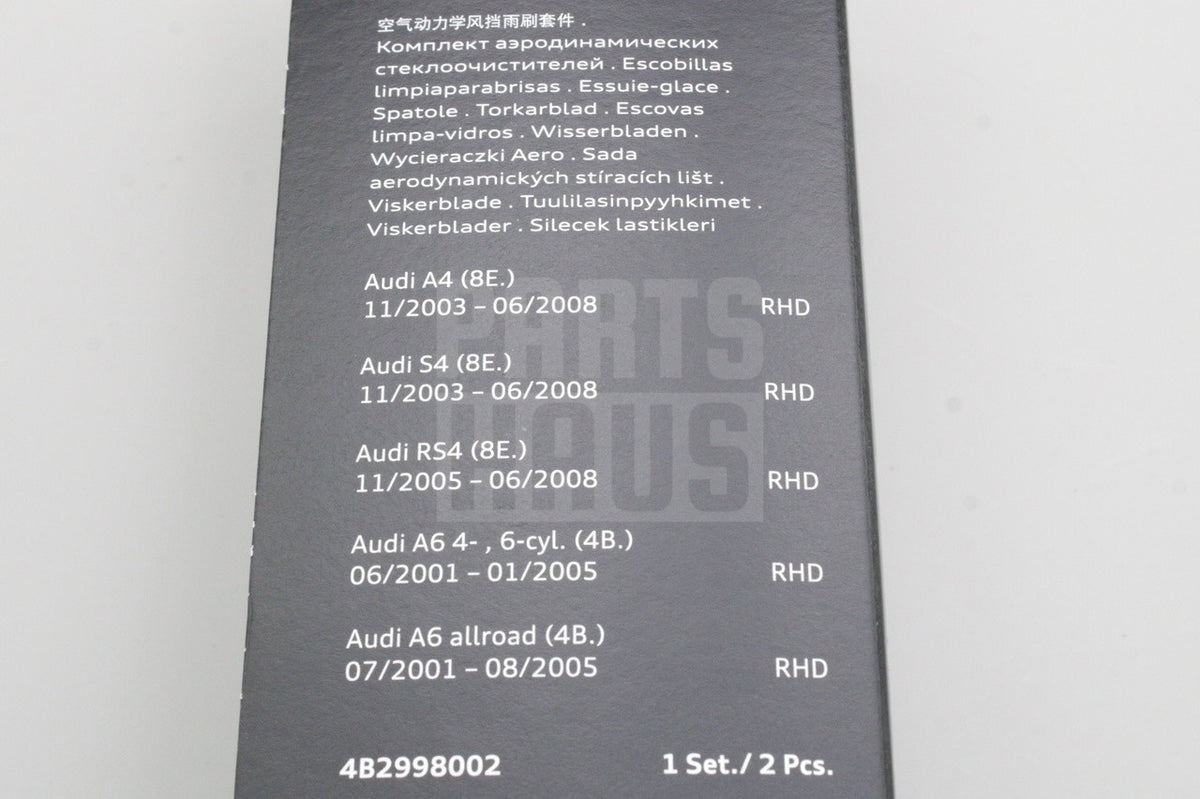 Audi A4 S4 RS4 2003-2008 A6 RHD front windscreen wiper blades 4B2998002