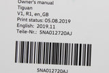VW Tiguan 19-20 Owners manual edition 11.2019 (48/19-24/20) 5NA012720AJ