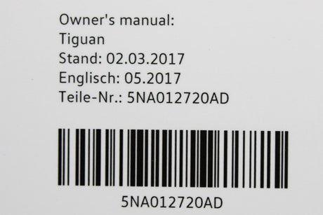 VW Tiguan 2017 Owners manual edition 05.2017 (22/17-44/17) 5NA012720AD