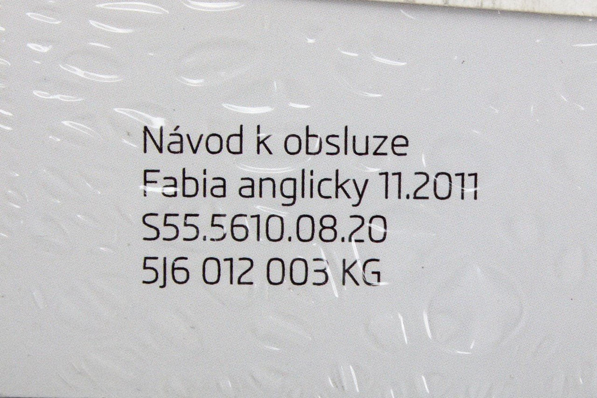 Skoda Fabia 2011-2015 owners manual wallet S5556100820