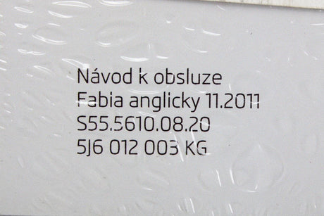 Skoda Fabia 2011-2015 owners manual wallet S5556100820