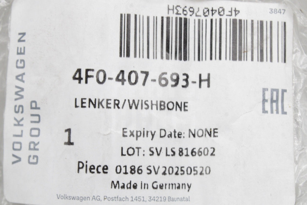 Audi A6 2005-2011 front control arm (left) 4F0407693H