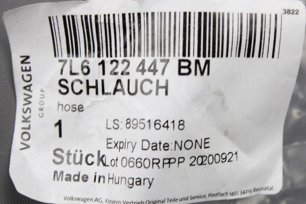 VW Touareg Audi Q7 2006-2015 coolant reservoir hose 3.0 TDI 7L6122447BM