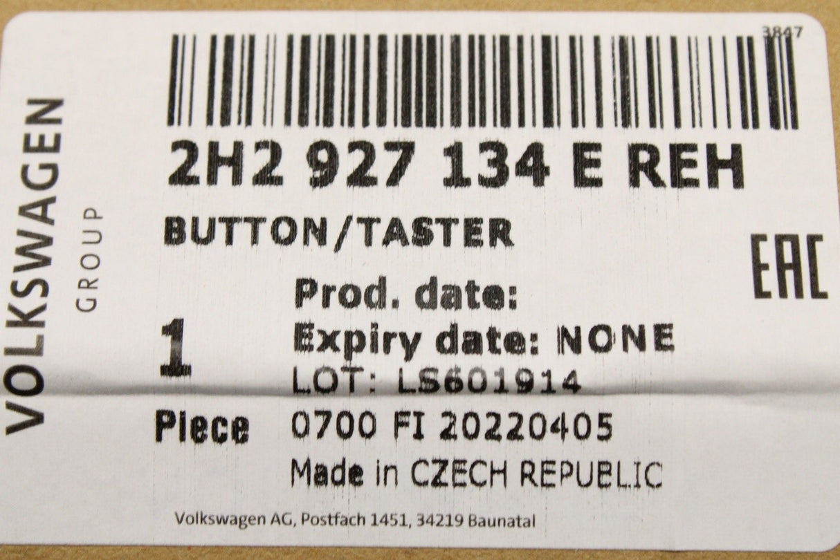 VW Amarok 2010-22 ESP traction control switch button 2H2927134E REH