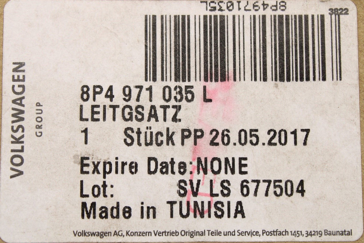 Audi A3 Sportback 2004-2007 door wiring harness (front right) 8P4971035L
