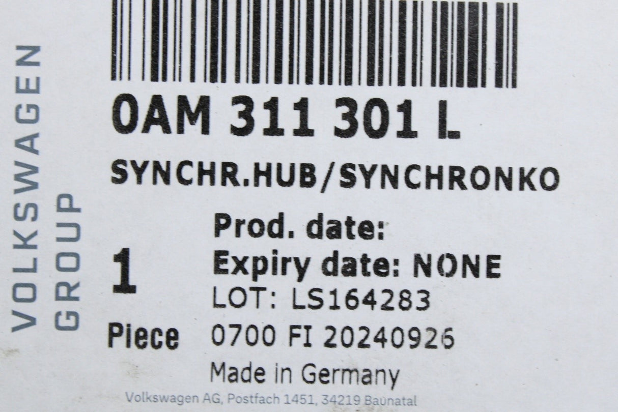 VW Audi Skoda SEAT 0AM synchronizing hub (DQ200) 0AM311301L