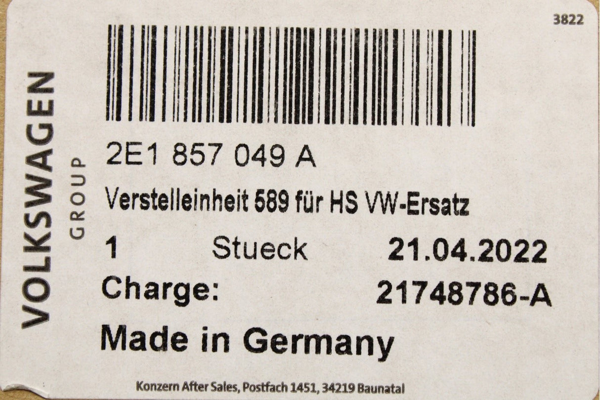 VW Crafter 2006-2011 wing mirror adjuster unit (manual) 2E1857049A