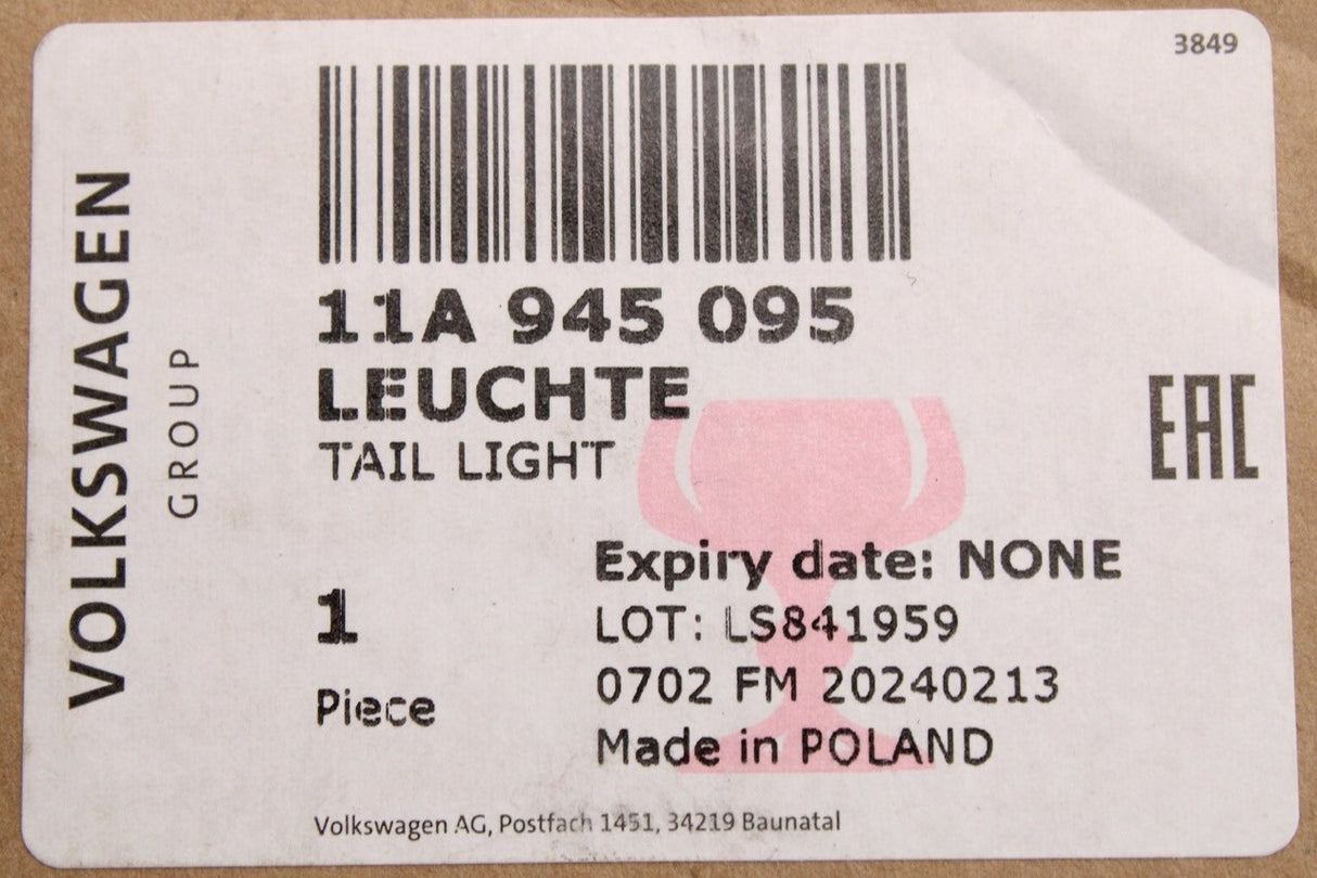 VW ID.4 21-on ID.5 22-on LED rear tail light (outer left) 11A945095