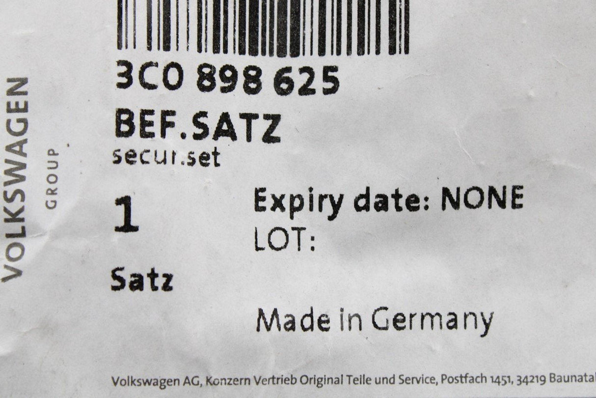 VW Passat B6 2005-2011 front wing attachment screw kit 3C0898625
