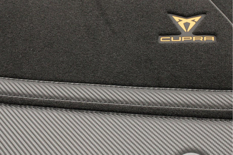 CUPRA Formentor 2021-on front & rear carbon effect floor mats with safety kit 5FH093990F