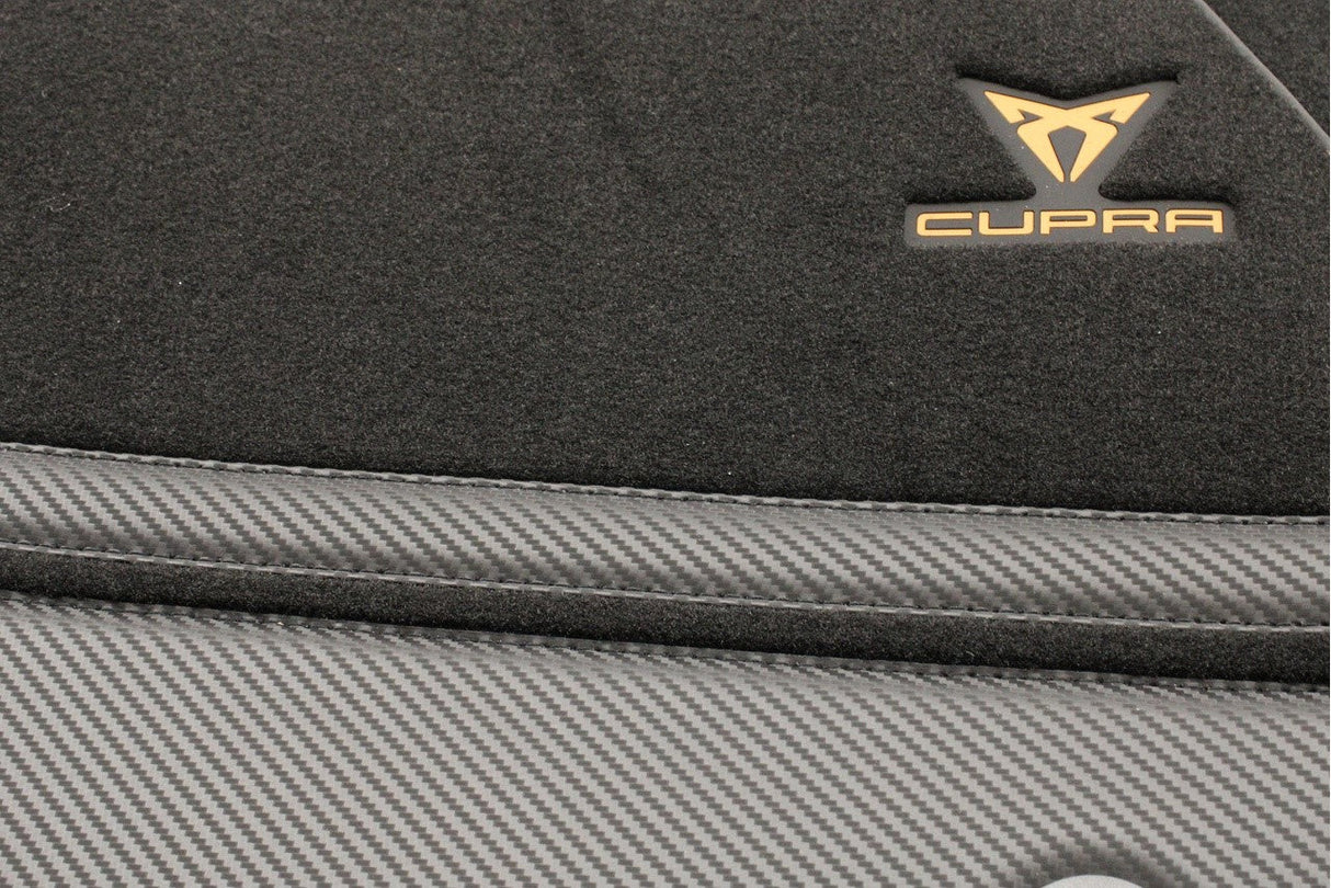 CUPRA Leon 2020-on front & rear carbon effect floor mats 5FH093990F