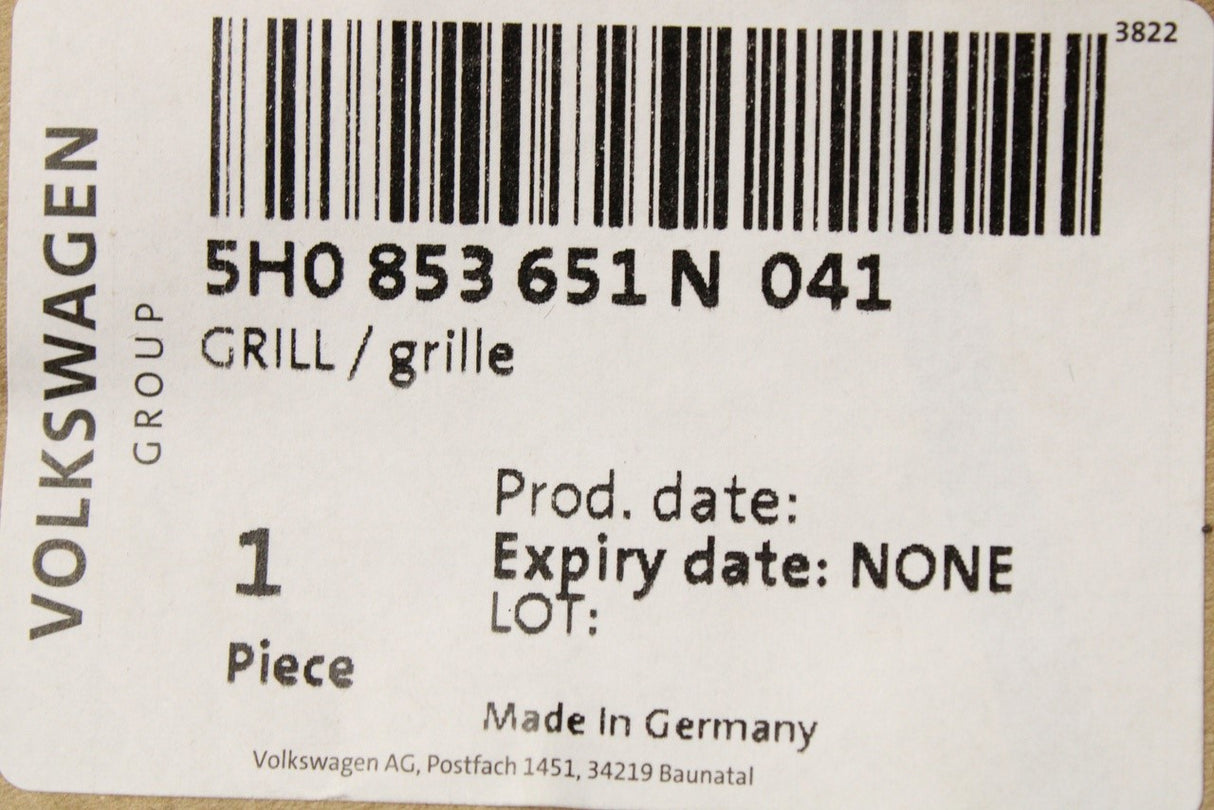 VW Golf MK8 2020-on front radiator grille 5H0853651N 041