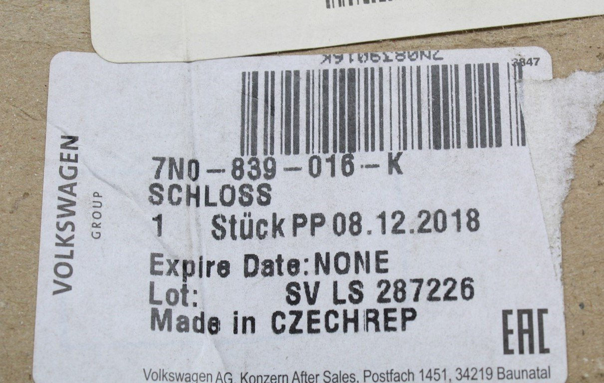 VW Sharan SEAT Alhambra 2011-on right sliding door lock 7N0839016K