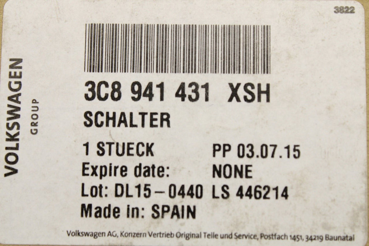 VW Amarok Caddy Transporter SEAT auto headlight switch 3C8941431 XSH