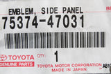 Toyota Hybrid side panel emblem 75374-47031