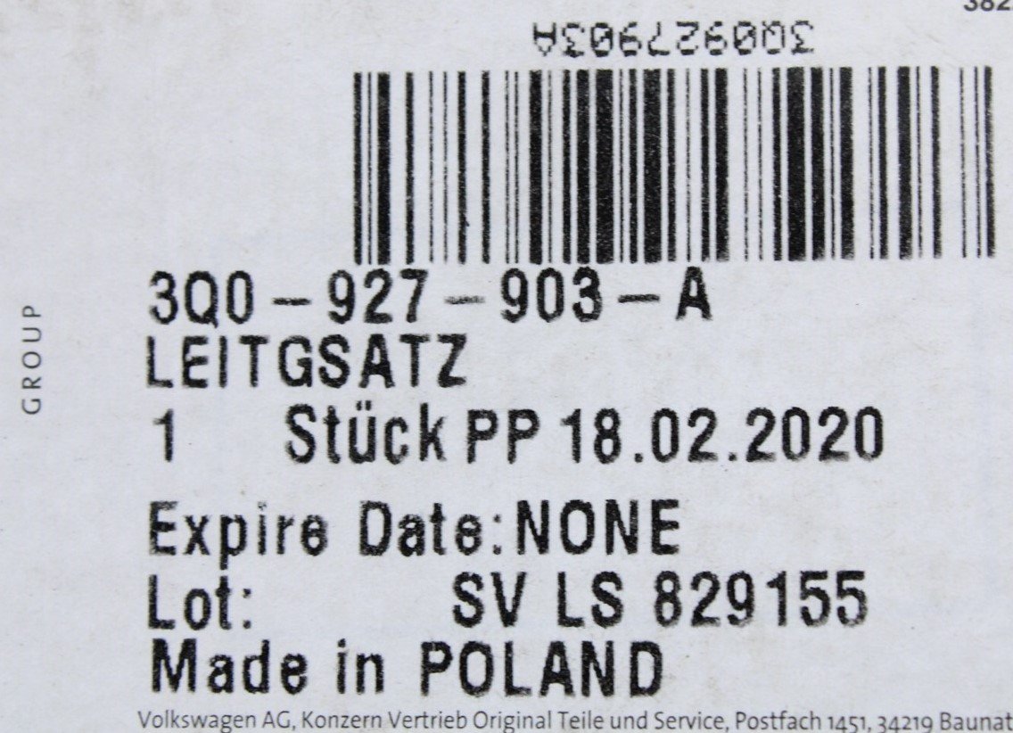 VW Passat Skoda Superb 15- Speed sensor wiring (Right Front) 3Q0927903A
