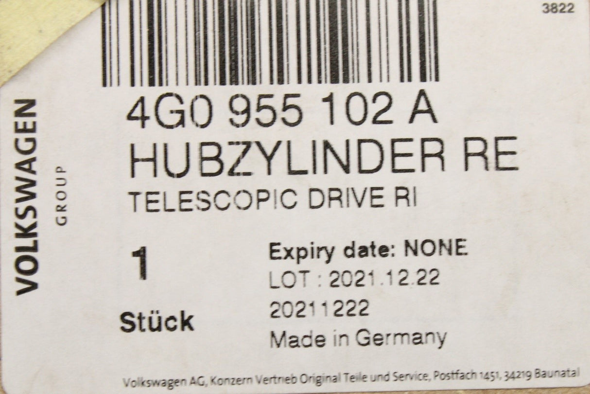 Audi A6 RS6 C7 2013-18 headlight washer lift cylinder (right) 4G0955102A