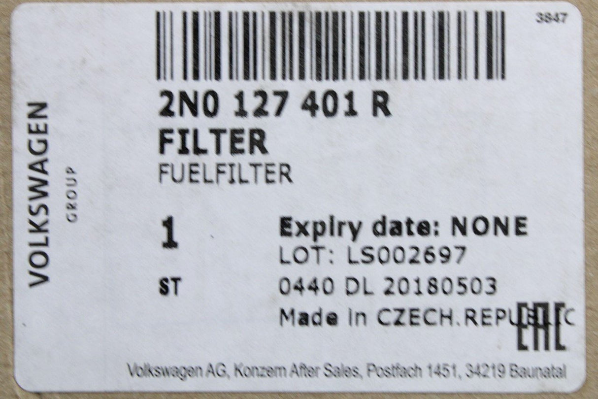 VW Crafter 2017-onwards 2.0 TDI fuel filter 2N0127401R