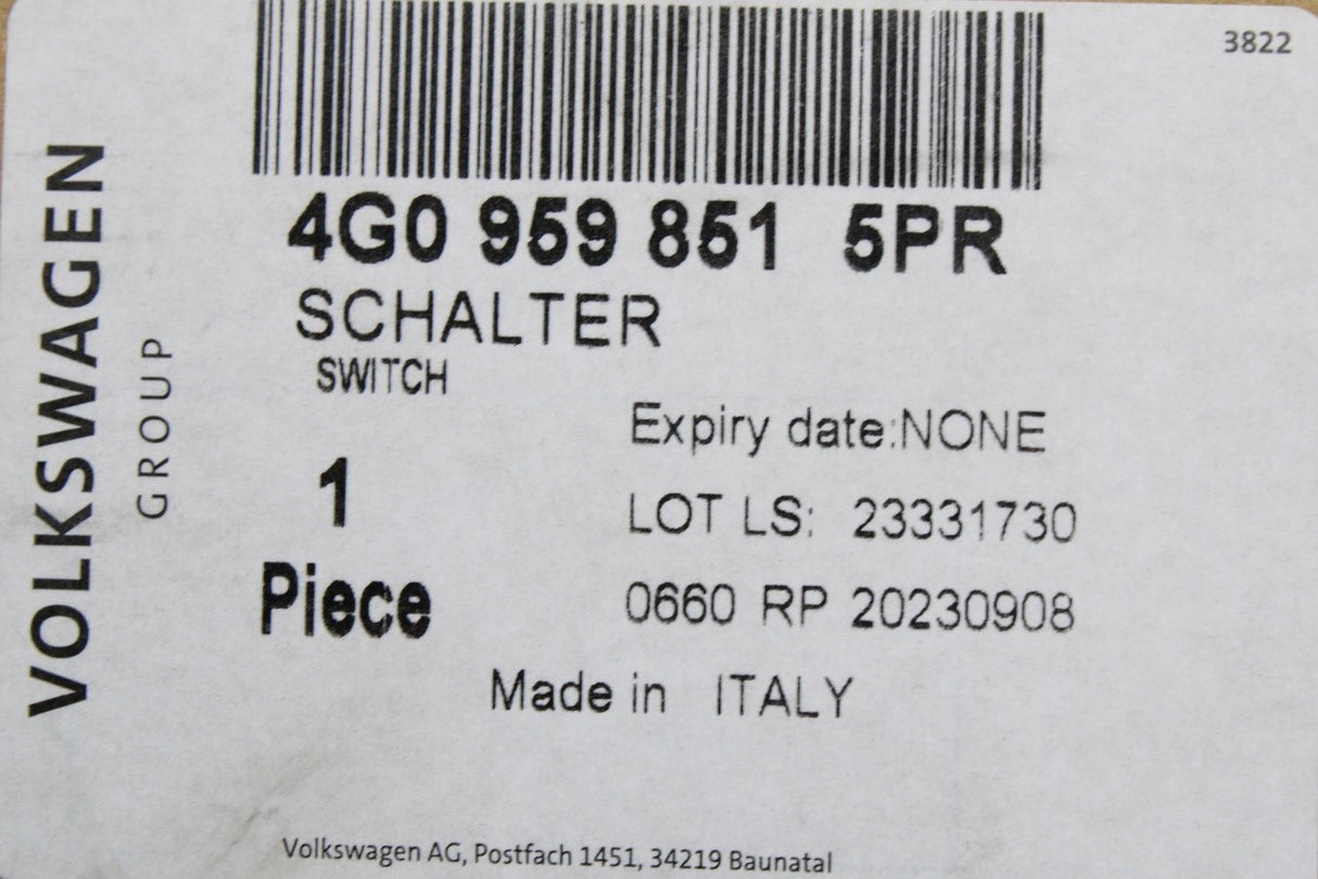 Audi A6 S6 A7 Q3 RS6 RSQ3 2011-2018 window switch (drivers) 4G0959851 5PR