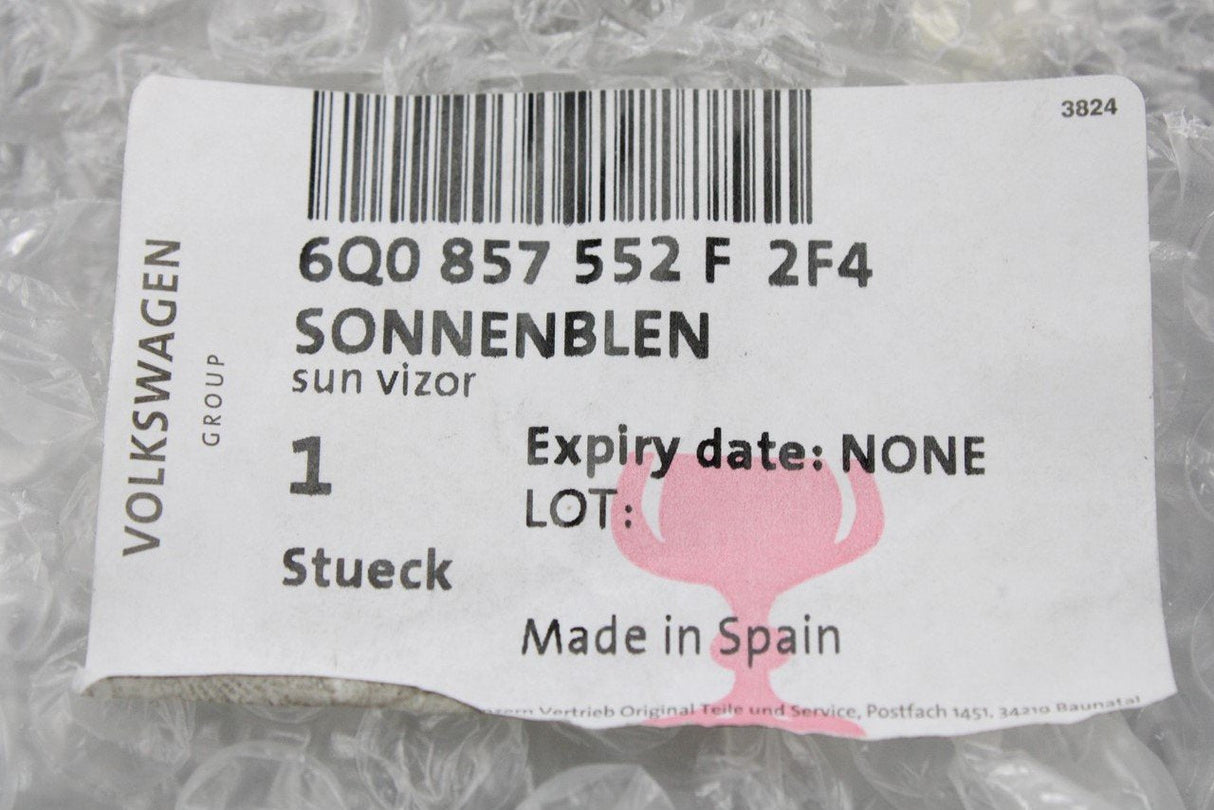 VW Polo 9N 9N3 illuminated right sun visor with mirror 6Q0857552F2F4