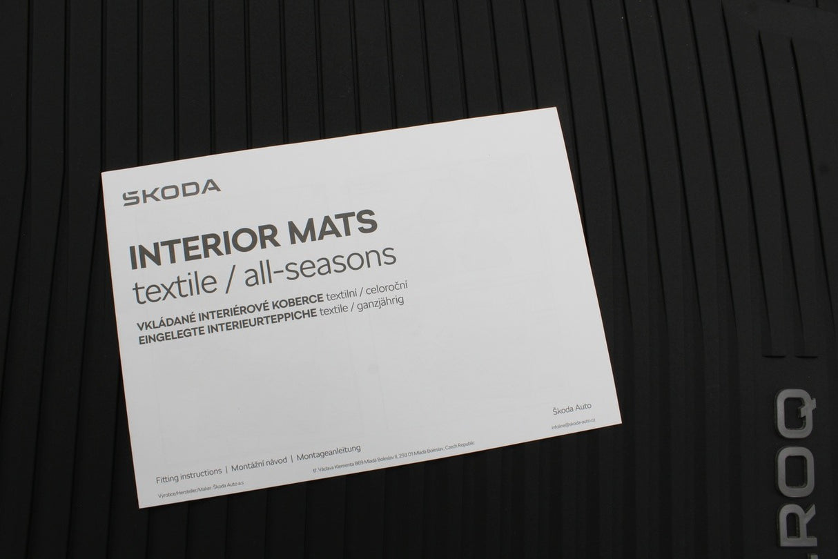 Skoda Elroq 2021-on all weather floor mat set (front & rear) 5LJ061500A
