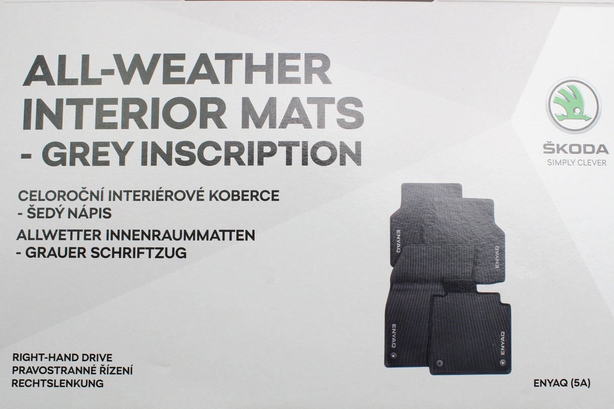 Skoda Enyaq iV 2021-on rubber floor mats set (front & rear) 5LA061500A